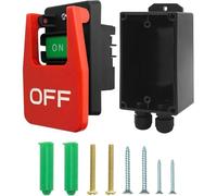 PokFhgur Industrial On/Off Large Pushbutton Knee Paddle Safety Switch Power Tools Wood Machine Industrial on Off Large Push Button Paddle Switch for Table Saw, for Beach Saw