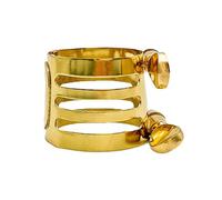 PokFhgur Metal Saxophone Mouthpiece Cap Gold Color Sax Fixing Clip Ring Copper Ligature Easy Install Easy to Use