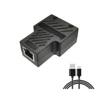 PokFhgur Network Extension Internet Network Cable Extender 100Mbps RJ45 Connector 1 to 2 Ethernet Adapter