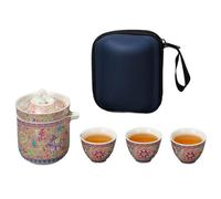 PokFhgur Outdoor Tea Maker Set of High-End Portable Travel Tea Set,Quick Guest Cup One Pot, Three Cups, Tea Cup