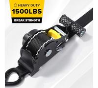 PokFhgur Retractable Ratchet Tie Down Straps-2 Pieces, 680kg Max Break Strength-Guaranteed Secure for Boat, Cargo