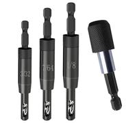 PokFhgur Self Centering Drill Bit 3/32", 7/64", 1/8" with Bit Holder for 1/4 in Bit Hex Shank,Drill Center Finding Drill Bit