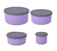 PokFhgur Silicone Food Storage Containers with Lids Leak Proof Space Saving Reusable Meal Prep Airtight Containers for Kitchen A