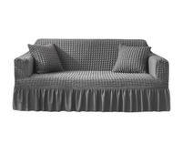 PokFhgur Sofa Cover Sofa Seersucker Textured Sofa Protector with Pleated Skirt for L-Shape U-Shape & Sectional Sofa Easy to Use,1 Seater