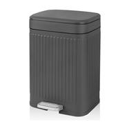 PokFhgur Soft Close Step Slim Garbage Can 2.1 Gallon Small Bathroom Trash Can with Lid Waste Bin for Office, Bedroom, Kitchen Dull Grey