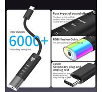 PokFhgur Typec to 3.5mm Headphone Audio Converter Universal Hifi Sound Quality 7.1 Channel Wired Calling Adapter B