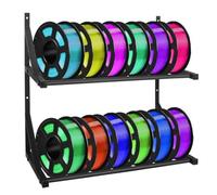 PokFhgur Wall Mount Filament Storage Rack 2 Tier- 3D Printer Filament Spool Holders Racks for Wall Mount