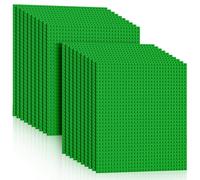 Pokiiulk 20 Baseplates for Bricks, Classic Green Building Base Plates, 10"x 10" (32Studs Each Side), Compatible with All Major Brands