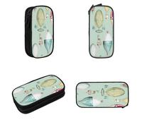 POKIKKJH Large Capacity Pencil Case Pencil Bag Cartoon Balloon Print Double-Zipper Pen Case