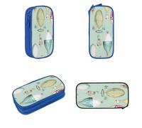 POKIKKJH Large Capacity Pencil Case Pencil Bag Cartoon Balloon Print Double-Zipper Pen Case