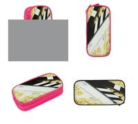 POKIKKJH Large Capacity Pencil Case Pencil Bag Cinema Clapboard and Popcorn Print Double-Zipper Pen Case