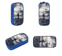 POKIKKJH Large Capacity Pencil Case Pencil Bag Giant Nuclear Ship Print Double-Zipper Pen Case