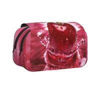 POKIKKJH Large Capacity Pencil Case Pencil Bag Red Cherries Print Double Clamshell Pen Case