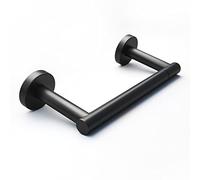 POKIM Black Toilet Paper Holder - Double Post Pivoting TP Large Mega Roll Tissue Holder for Bathroom Wall Mount (Matte Finish)