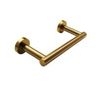 POKIM Brushed Brass Toilet Paper Holder, Bathroom Pivoting Tissue Holder Wall Mount with Template, SUS304 Double Post TP Mega Roll Holder Matte Gold Modern Finish