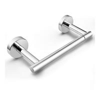 POKIM Chrome Toilet Paper Holder - Polished Metal Bathroom Flexible Pivot Tissue Roll Holder on Wall Mounted, Sturdy SUS 304 Stainless Steel Toilet TP Large Mega Roll Holder Modern Silver