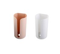 Pokinge 2 Pcs Trash Bag Holder, Plastic Garbage Bag Dispenser Punch Free Hanging Storage Organizer Wall Mounted Container for Kitchen Bathroom(Pink&White), YTMB20K55-CD/FHITR