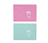 Pokinge 2Pcs A6 Self Healing Cutting Mat Non-Slip PVC Gridded Cutting Pad DIY Engraving Board Precision Project Scrapbooking Mat For Sewing Crafts