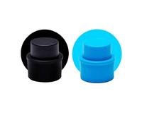 Pokinge 2PCS Bottle Pump Cap Press Type Bottle Stopper Pump Bottle,Pump Bottle Dispenser Cap for Drinks Black and Blue