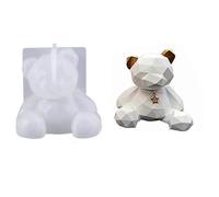 Pokinge 3D Bear Shape Silicone Mold, Geometric Teddy Bear Animal Mould for Epoxy Resin, UV Resin, Cake Craft DIY Decoration
