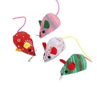 Pokinge 4 Pcs Cat Mouse Toy, Realistic Cute Mice Catnip Cat Accessories Toys Cat Chew Toy Soft Small Cat Toys for Indoor Cats Kitten Interactive Play, Random Color