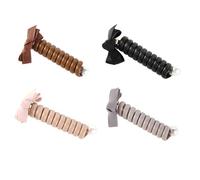 Pokinge 4pcs Bow Elastic Telephone Line Hair Ring Pearl Hair Rope Bowknot Hair Band Plastic Hair Ties High Ponytail Holder Sweet Cute Hair Ties for women