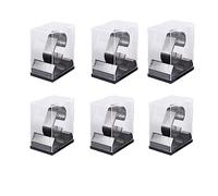 Pokinge 6pcs Clear Single Watch Display Stand Boxes,Acrylic Watch Case Bracelet Bracelet Display Holder Storage Organizer Watch Gift Box