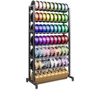 POKIPO 3D Printer Filament Storage Rack 7-Tier, Heavy Duty Large Capacity Filament Organizer Holds up to 63 Spools, Multi-Layer 3D Printing Rolls Shelf for Home, Office Workshop, School (Shelf Only)