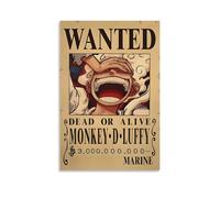 POKKMNJB One Piece Wanted Posters Aesthetic Canvas Wall Art Print Home Decor for Bedroom Living Room16x24inch(40x60cm) Unframe-style