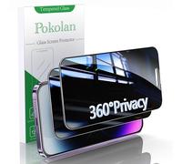 Pokolan 2 Pack 360 Degree 4-way Privacy Screen Protector for iPhone 14 Pro Max, Anti Spy Tempered Glass Film, No Bubbles, Anti-Scratch, Case Friendly
