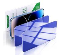 Pokolan 2 Pack Privacy Screen Protector for iPhone 13, 13 Pro, 14, Blue Anti Spy Tempered Glass, 9H Hardness, Case Friendly, Anti Scratch, No Bubbles