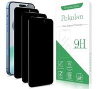 Pokolan 3 Pack Privacy Screen Protector for iPhone 16 Pro, Anti Spy Tempered Glass, 9H Hardness, Case Friendly, Anti Scratch, No Bubbles, Easy to Install