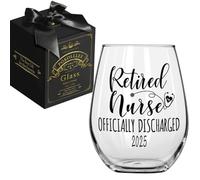 Pokolllee 2025 Retirement Wine Glass Gift for Nurse, Funny Nurses Retired Gifts for Coworker, Happy Retirement Gift for Nurses Friends,Unique Retire Nurses Retirements Gifts for Her