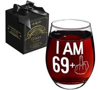Pokolllee Funny I am 69+1 Wine Glass 70th Birthday Gifts for Women, Happy 70th Birthday Gift, Fun Gag 70 Birthday Gift for Mom Friends Wife Coworker, Turning 70th Gift 70th Birthday Decorations Gift