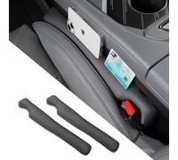 POKSRI 2PCS Car Seat Gap Filler,Flame-Retardant Leather fill Gap Strip, Anti-Drop Stopper seat Space,Fits tightly and matches original car style,Width Adjustable 1.4-2.4inch Wide(Black)