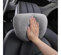 POKSRI car headrest Pillow, car Neck Pillow for Driving, 11.8x7.5 inches Head Rest Pillow for car,Fits Most car Models, Suede Fabric with Polyester Fiber Filling(Grey,Neck Pillow 1P)