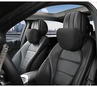 POKSRI Car Neck Pillow for headrests, Superfiber Suede Support Head Pillows,Plant-Based Polyester,11.8x7.5 refillable&Multiple&Adjustable Drive Vehicle Cushion Seats(Black Color,Neck Pillow 2pcs)