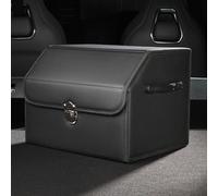 POKSRI Trunk Organizer,car organizers and storage,black Leather Storage Box with lid,Fiberboard,Collapsible,2K inches³(size A)