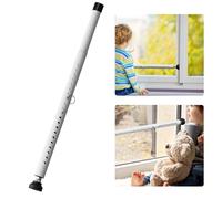POKUSI Sliding Door Security Bar, Adjustable Length for 17-51 inches Sliding Glass Door Security Bar,1 Inch Heavy Duty Sliding Door Lock Bar for Patio, Bacony, Apartment, White