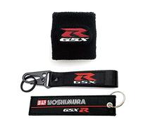 POKVEA Motorcycle 3D GSX-R Logo Front Brake Fluid Oil Reservoir Tank Cover Socks＆Keychains For GSXR 600 750 1000 1100 1300 K1 K2 (Color : Style 17)