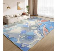 POKXAEU Abstract Blue Gray Area Rugs Doormat Vintage Blue Print Indoor Entryway Rugs Soft Faux Wool Non Slip Washable Floor Mat Accent Carpet for Living Room Front Door Hallway Decor 90x120cm