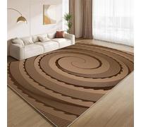 POKXAEU Abstract Brown Swirls Area Rugs Doormat Vintage Wavy Stripes Indoor Entryway Rugs Soft Faux Wool Non Slip Washable Floor Mat Accent Carpet for Living Room Front Door Hallway Decor 90x120cm
