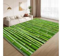 POKXAEU Bamboo Forest Area Rugs Doormat Green Bamboo Indoor Entryway Rugs Soft Faux Wool Non Slip Washable Floor Mat Accent Carpet for Living Room Front Door Hallway Decor 90x120cm