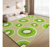 POKXAEU Kiwi Fruit Area Rugs Doormat Fresh Green Fruit Indoor Entryway Rugs Soft Faux Wool Non Slip Washable Floor Mat Accent Carpet for Living Room Front Door Hallway Decor 90x120cm