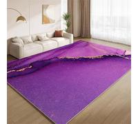 POKXAEU Modern Purple Gold Area Rugs Abstract Fluid Art Washable Living Room Bedroom Rugs Soft Non Slip No Shedding Short Pile Carpet for Nursery Farmhouse Home Floor Hallway 120x150cm
