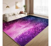 POKXAEU Neon Blue Purple Area Rugs Modern Art Prints Faux Wool Short Pile Rugs Washable Non Slip Carpet No Shedding Easy Care for Living Room Bedroom Kid's Room Office Hallway 180x240cm