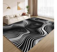 POKXAEU Optical Illusions Area Rugs Abstract Wavy Stripes Machine Washable Rugs for Living Room Soft Non Slip Easy to Clean Carpet for Bedroom Nursery Study Classroom Office 150x210cm
