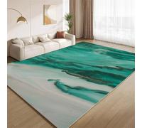 POKXAEU Turquoise Marble Area Rugs Vintage Emerald Marble Faux Wool Living Room Rugs Washable Non Slip Floor Carpet No Shedding Easy Care for Bedroom Nursery Office Hallway Decor 180x270cm