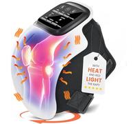 Pokytcox Knee Massager, Large LED Screen, Adjustable Temperature, Cordless, Heat & Vibration, Portable, Longer Straps 48CM