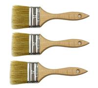 POL-BRUSH Flat Paint Brushes Set - Professional Multipurpose Flat Paint Brush - Good for Walls, Ceiling Paint, Fence, Shed, and Decking - Door Paint Brush - 3 pcs Size 2,48” (63 mm)